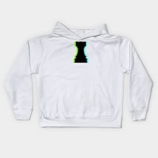 Trippy Rook Piece (Neon Green And Neon Blue) Kids Hoodie